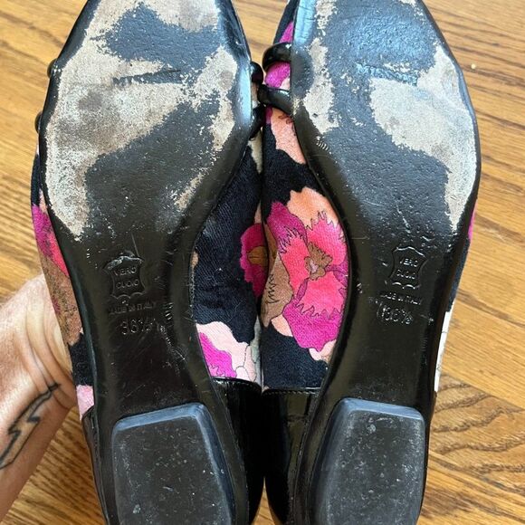 Missoni Floral Velour Slip On Ballet Flats Shoes Made Italy Women US 6 EU 36.5 - Picture 5 of 6